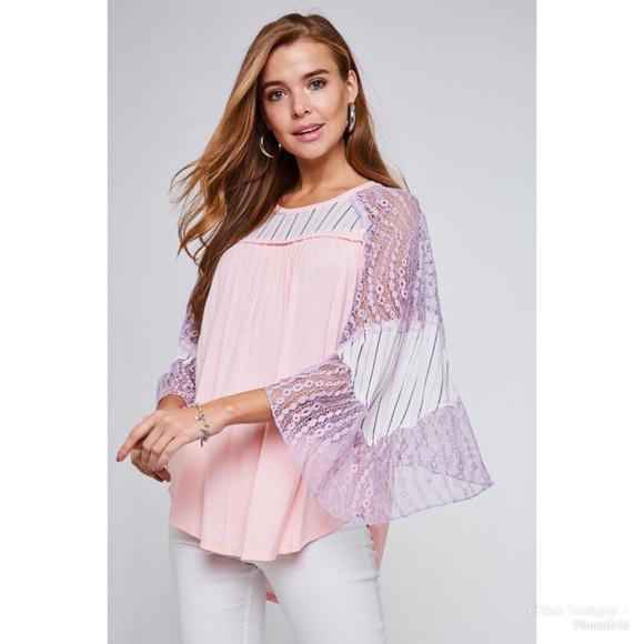 🌸LAST 1! Multi Print Sheer Wise Sleeve Top! - Picture 2 of 8